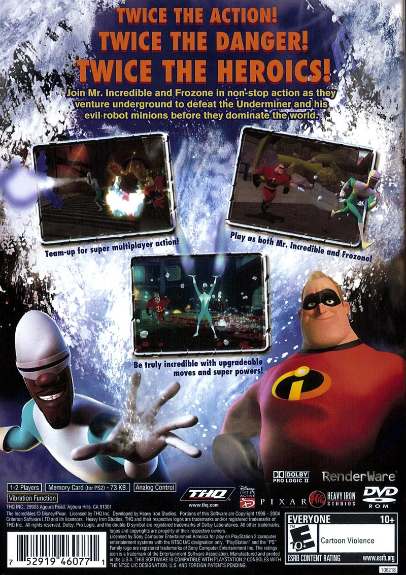The Incredibles: Rise of the Underminer box back