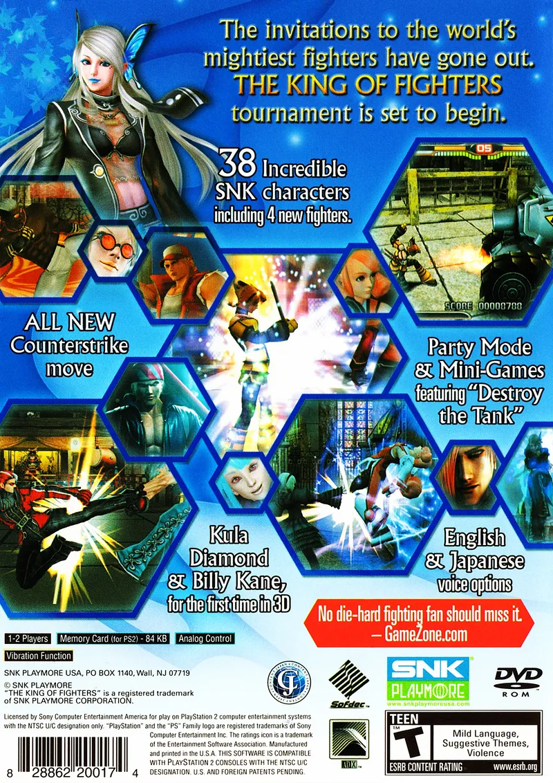The King of Fighters 2006 box back