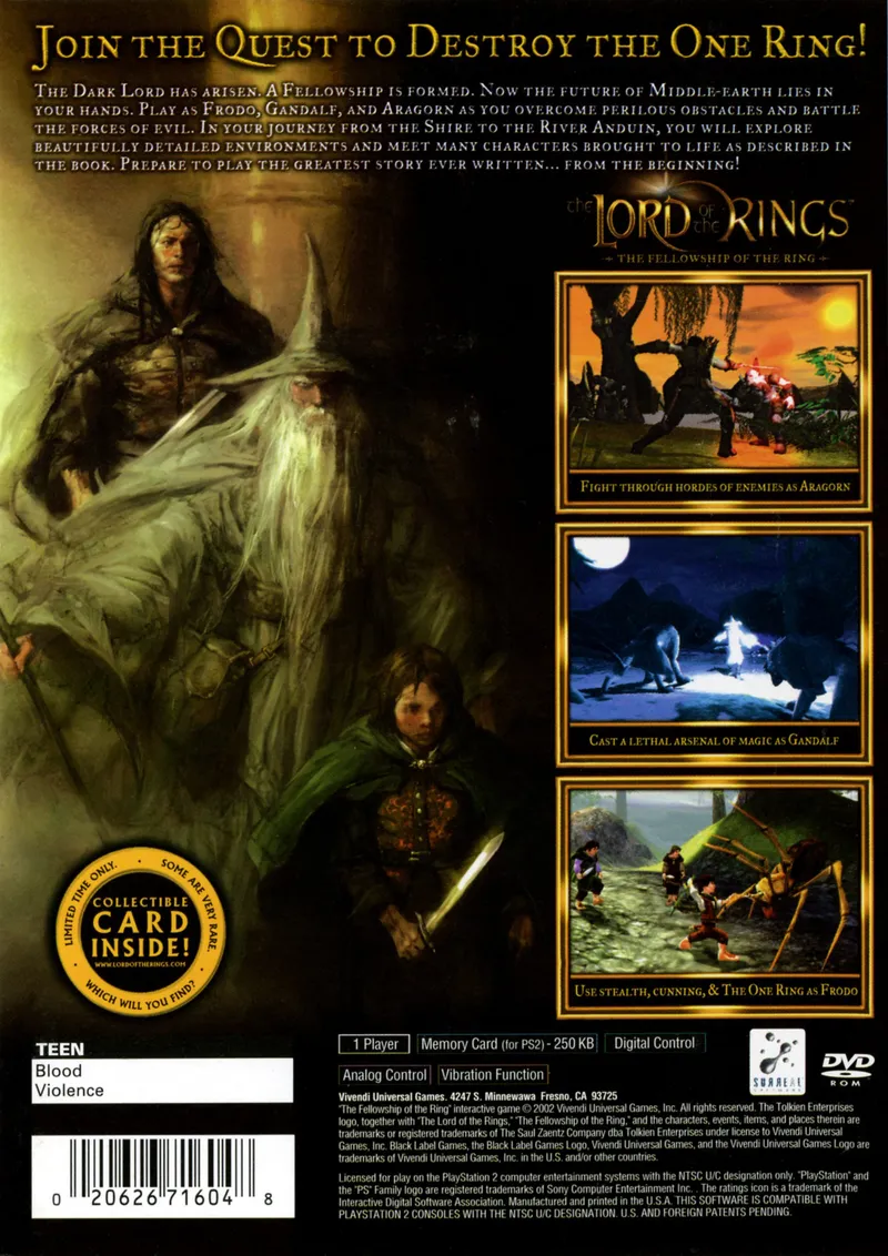 The Lord of the Rings: The Fellowship of the Ring box back