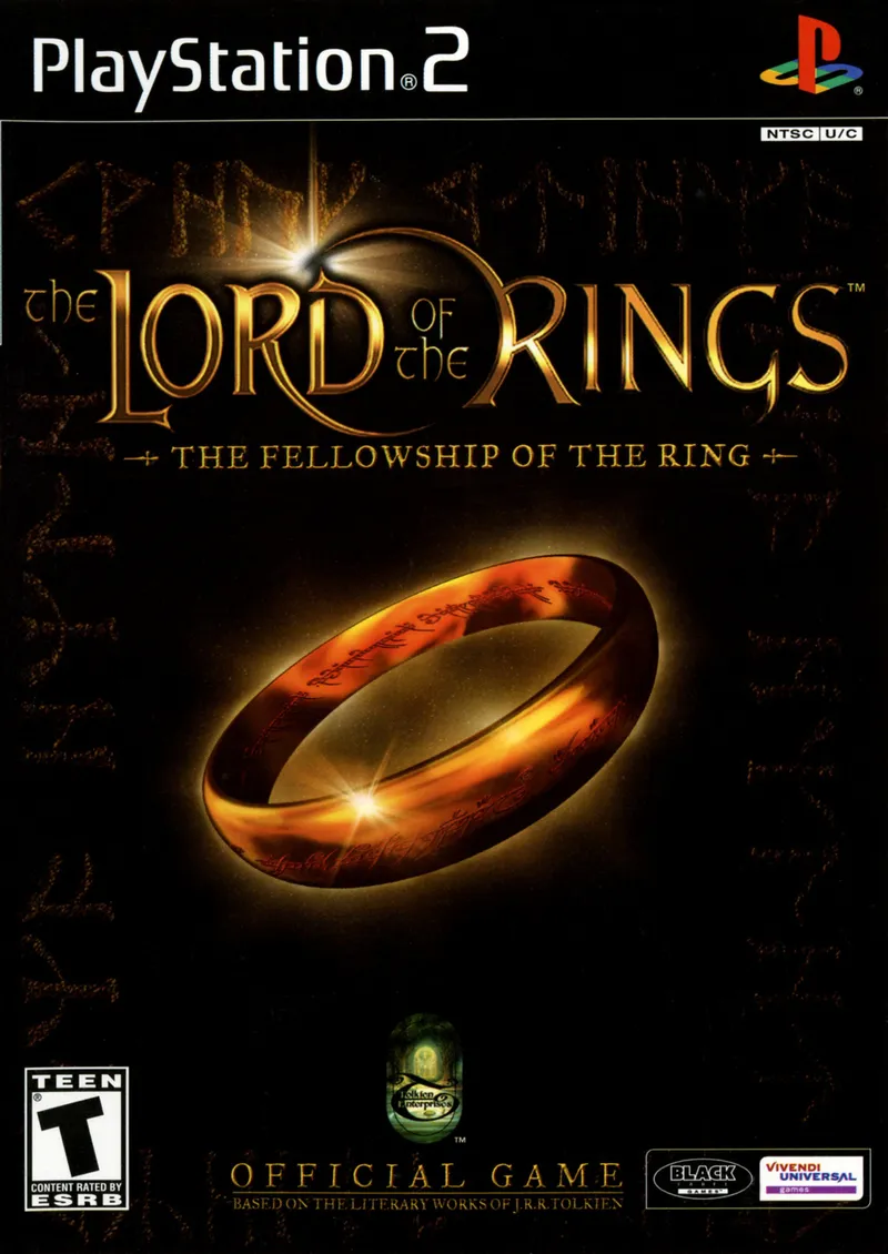 The Lord of the Rings: The Fellowship of the Ring cover art for Sony Playstation 2