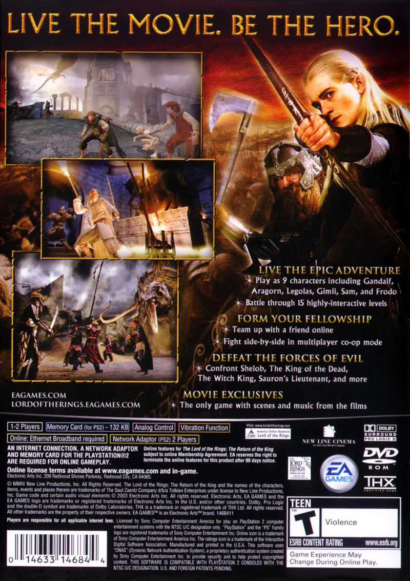 The Lord of the Rings: The Return of the King box back