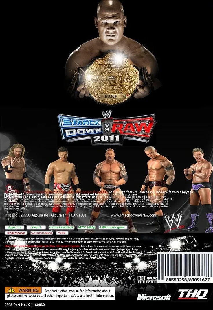 WWE SmackDown vs. Raw 2011 box back