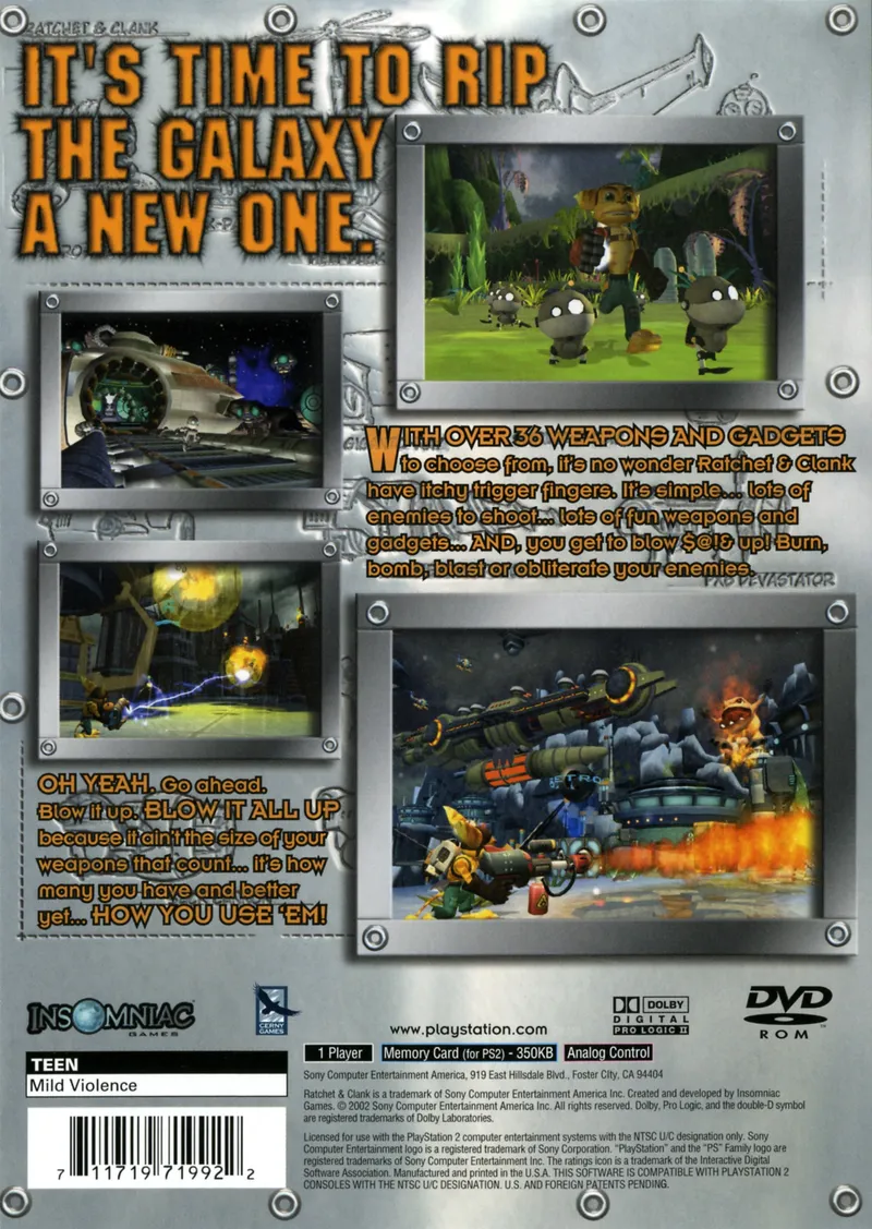 Ratchet & Clank box back