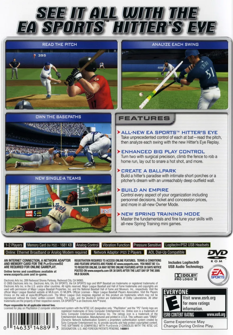 MVP Baseball 2005 box back
