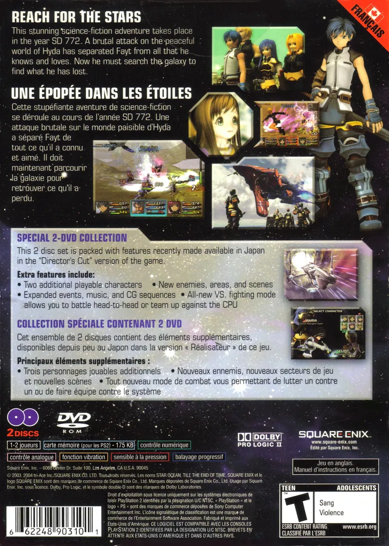 Star Ocean: Till the End of Time box back