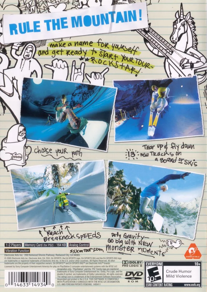 SSX on Tour box back