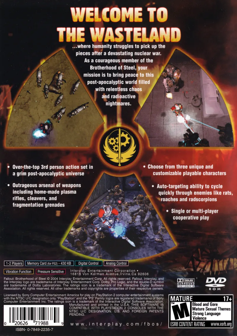 Fallout: Brotherhood of Steel box back