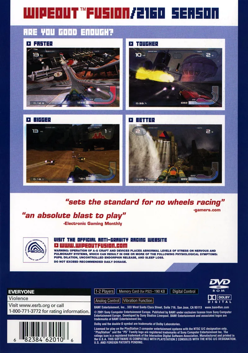 WipEout Fusion box back