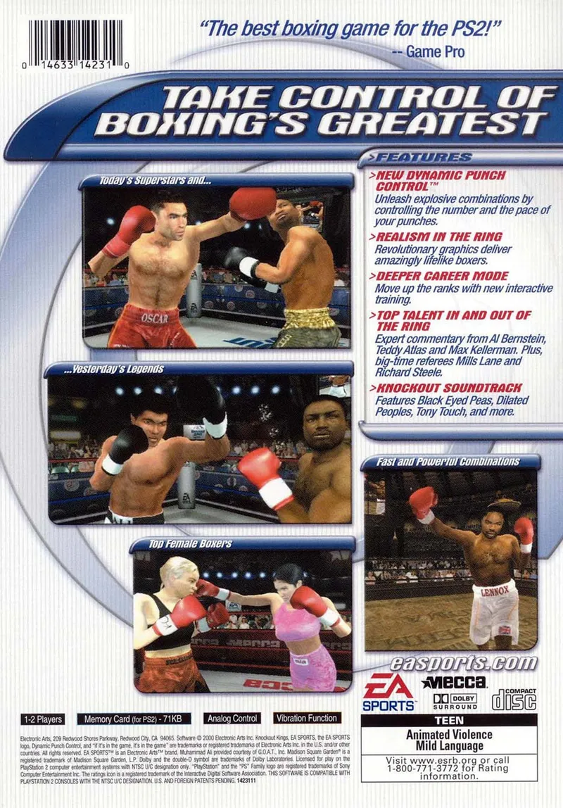 Knockout Kings 2001 box back