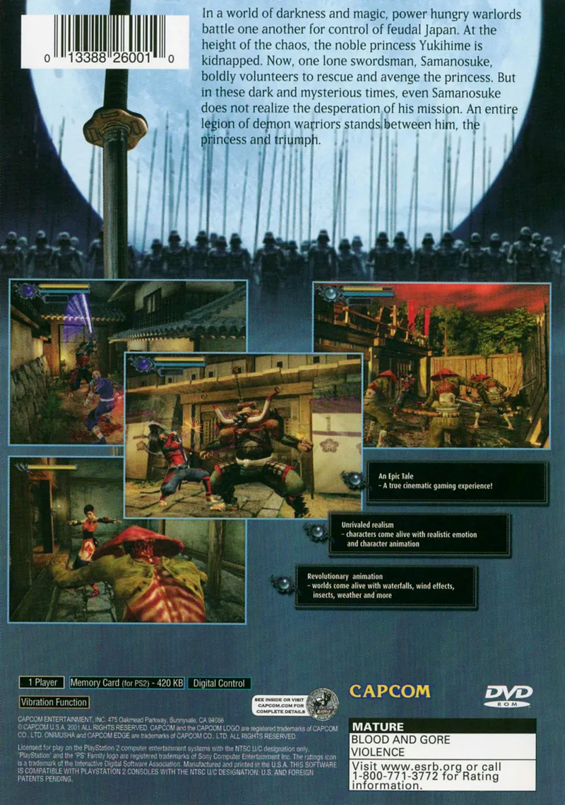 Onimusha: Warlords box back
