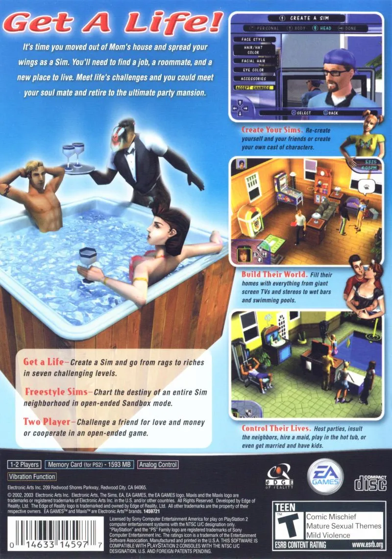 The Sims box back
