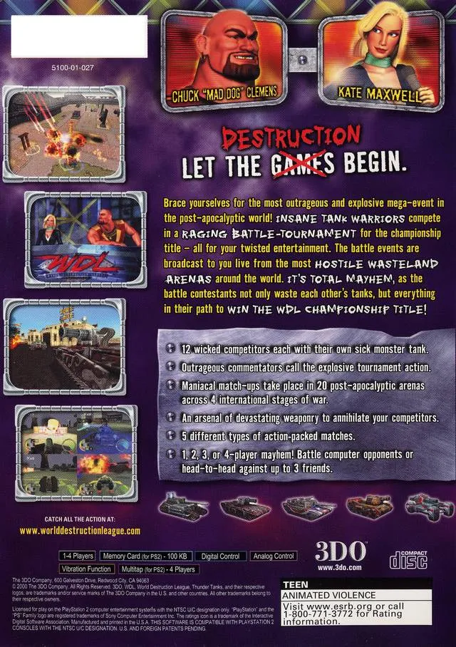 World Destruction League: Thunder Tanks box back