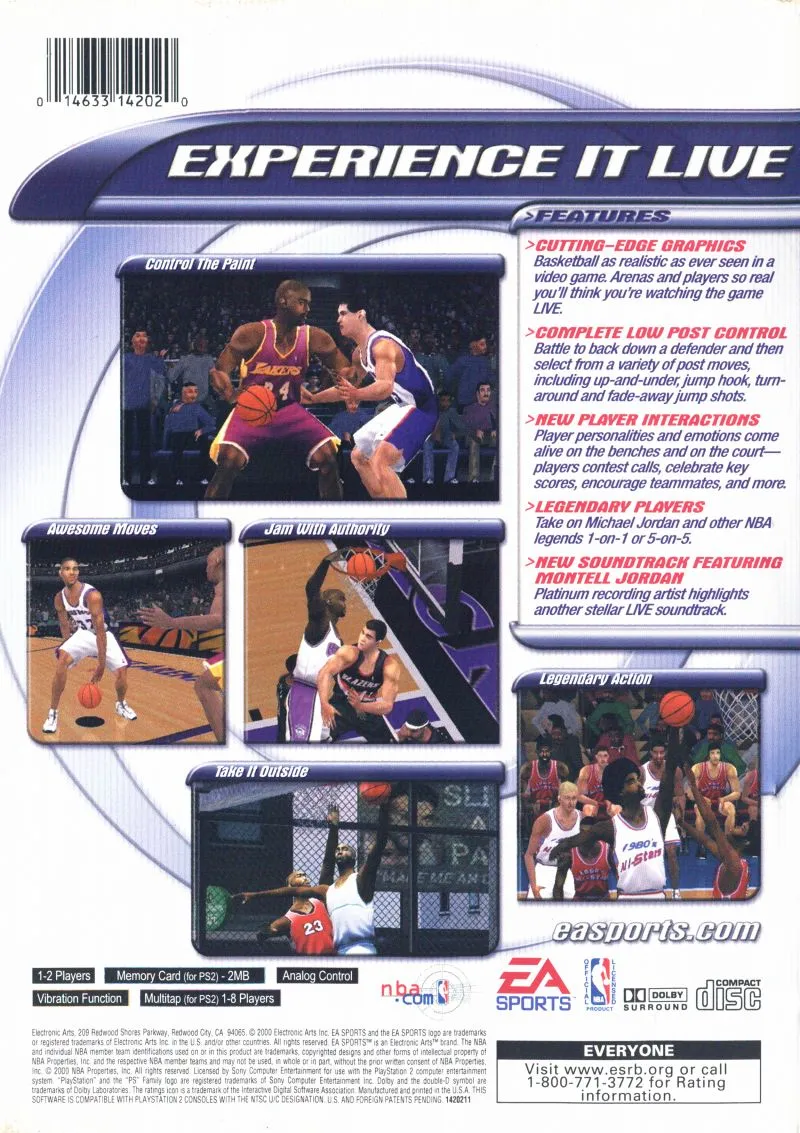 NBA Live 2001 box back
