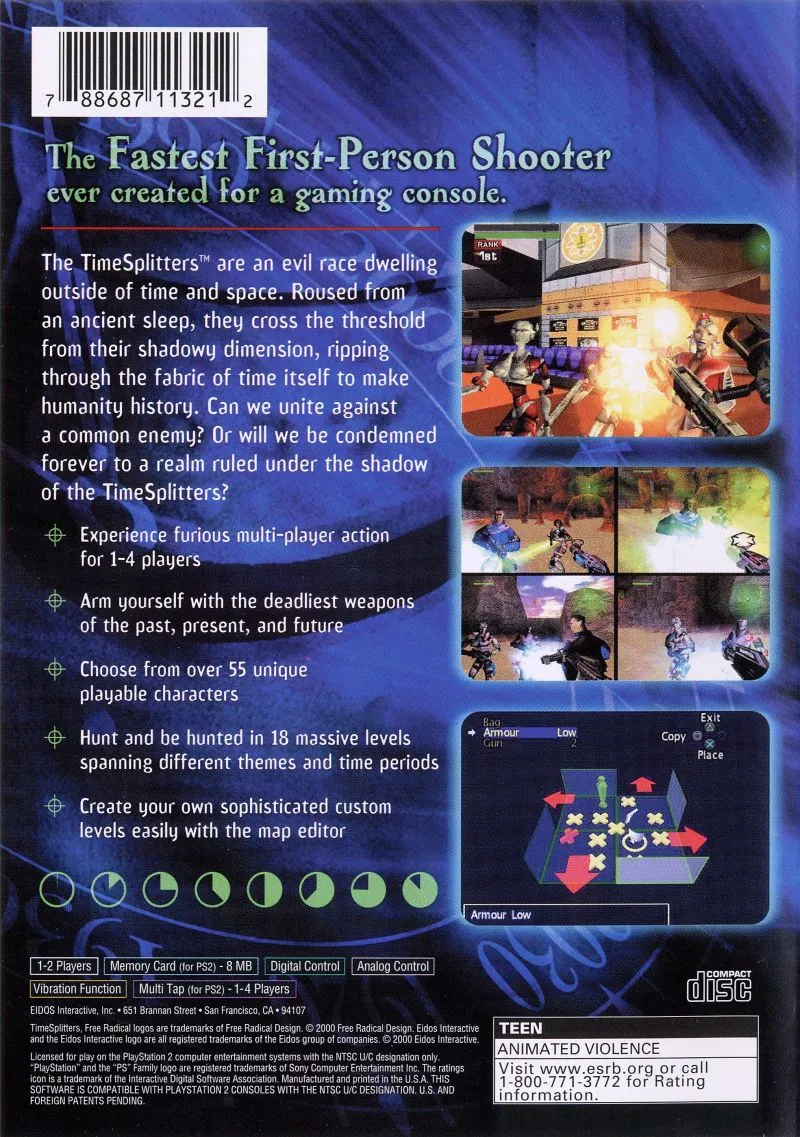 TimeSplitters box back