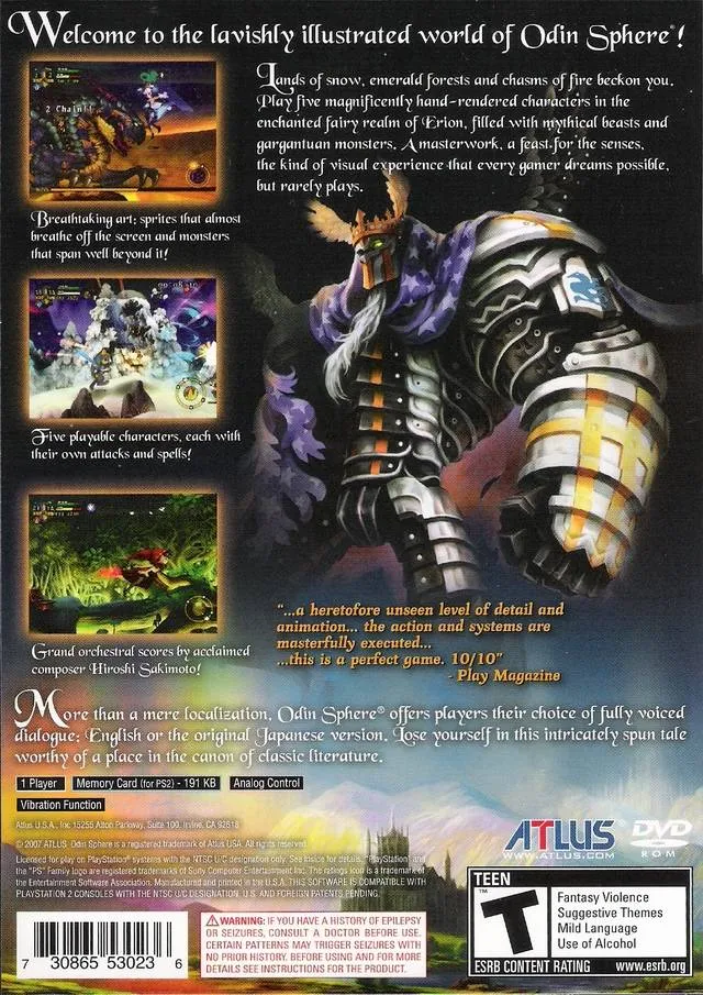 Odin Sphere box back
