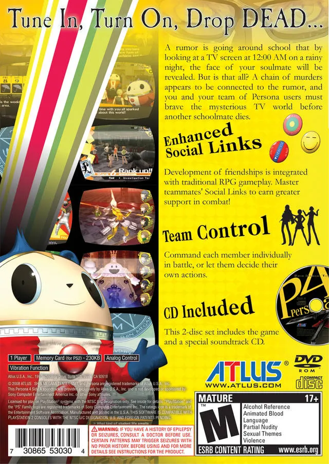 Shin Megami Tensei: Persona 4 box back