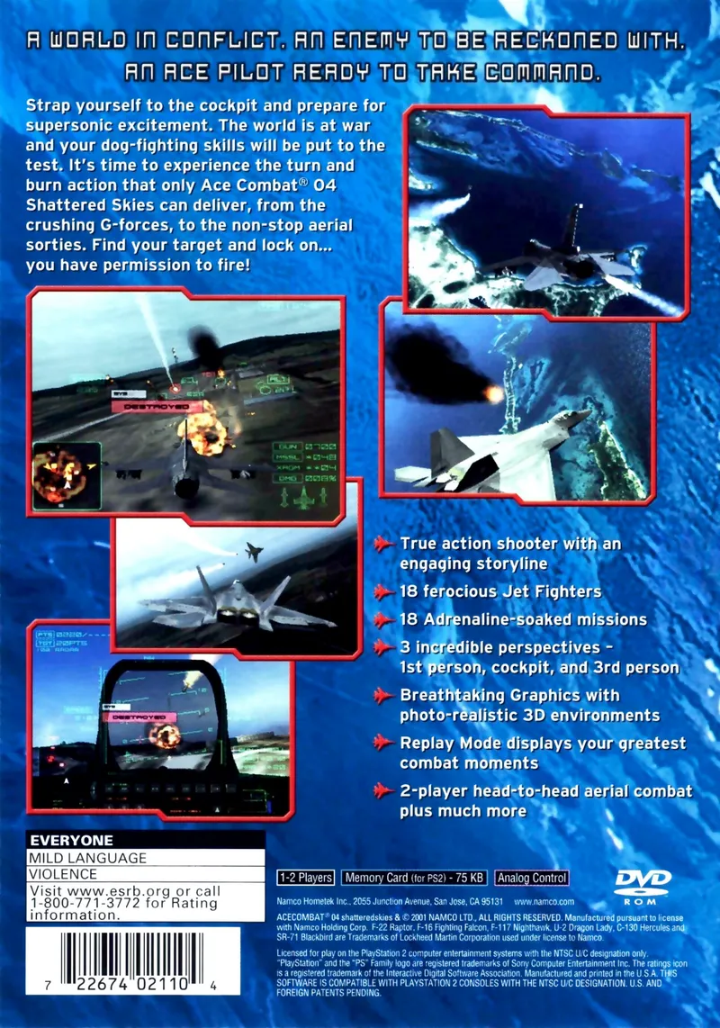 Ace Combat 04: Shattered Skies box back