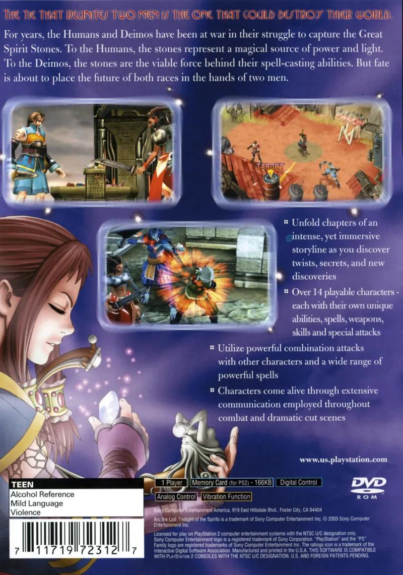 Arc the Lad: Twilight of the Spirits box back