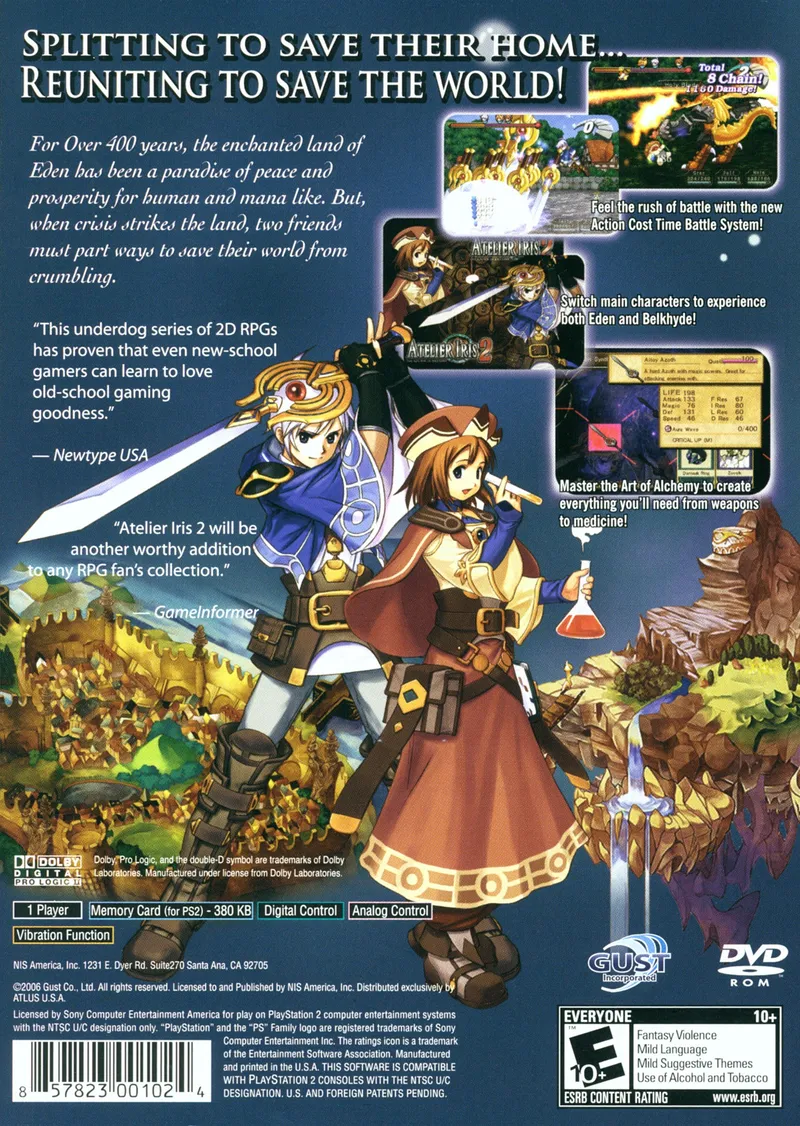 Atelier Iris 2: The Azoth of Destiny box back