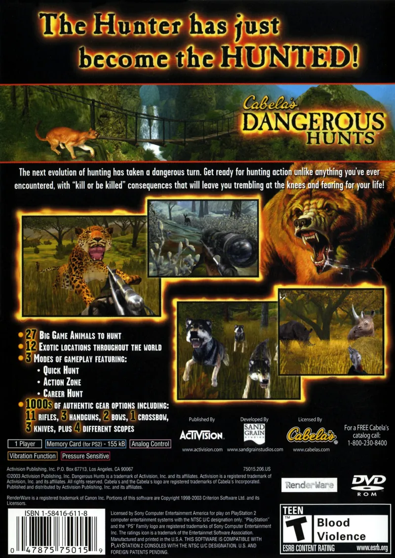 Cabela's Dangerous Hunts box back