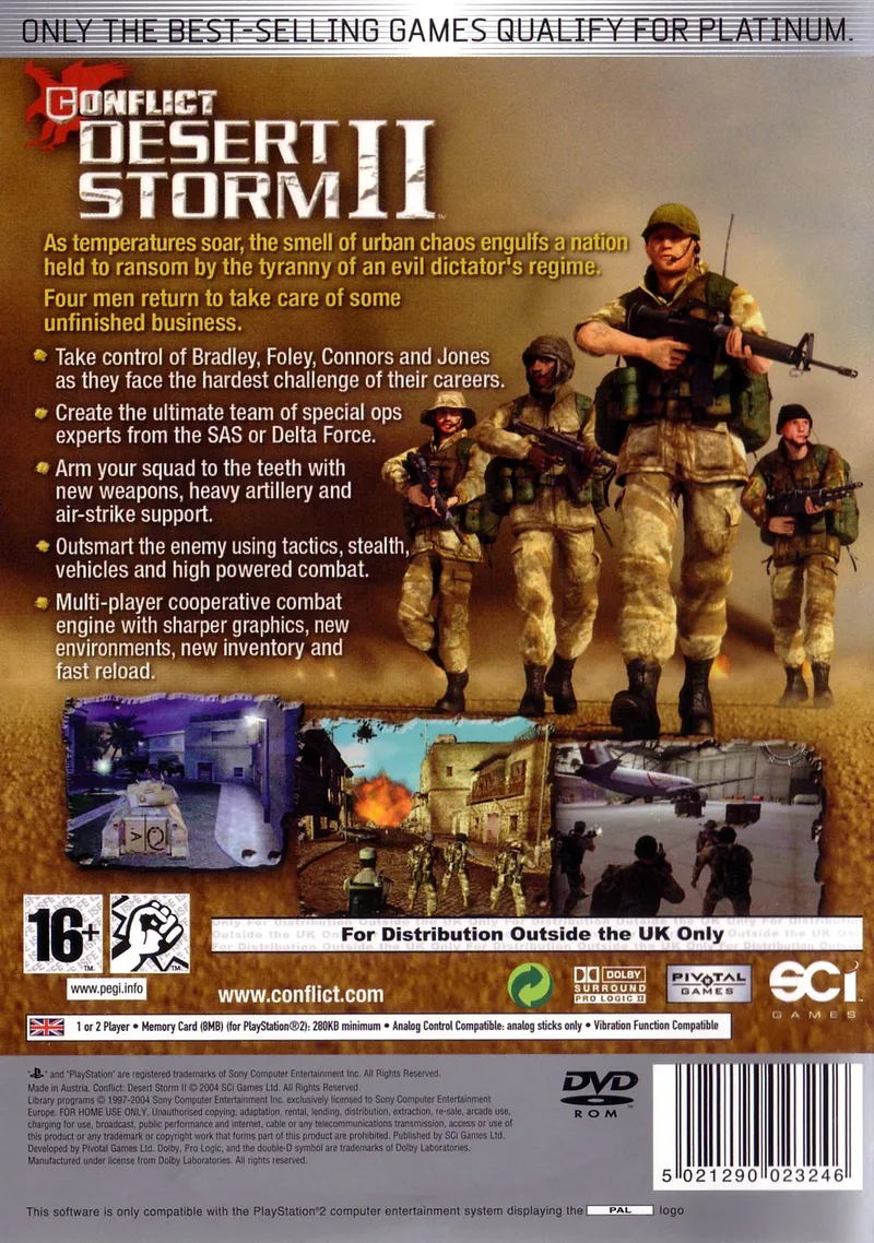 Conflict: Desert Storm II: Back to Baghdad box back