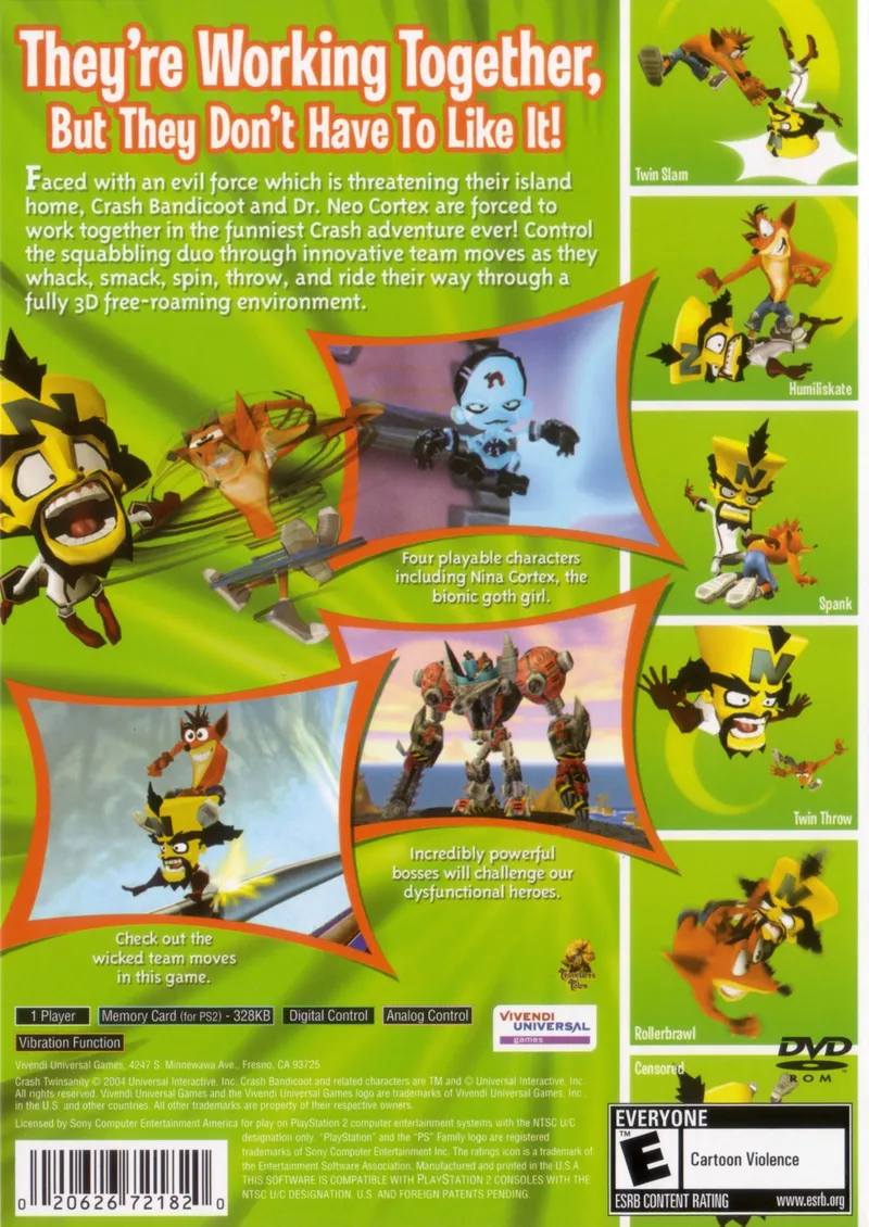 Crash Twinsanity box back
