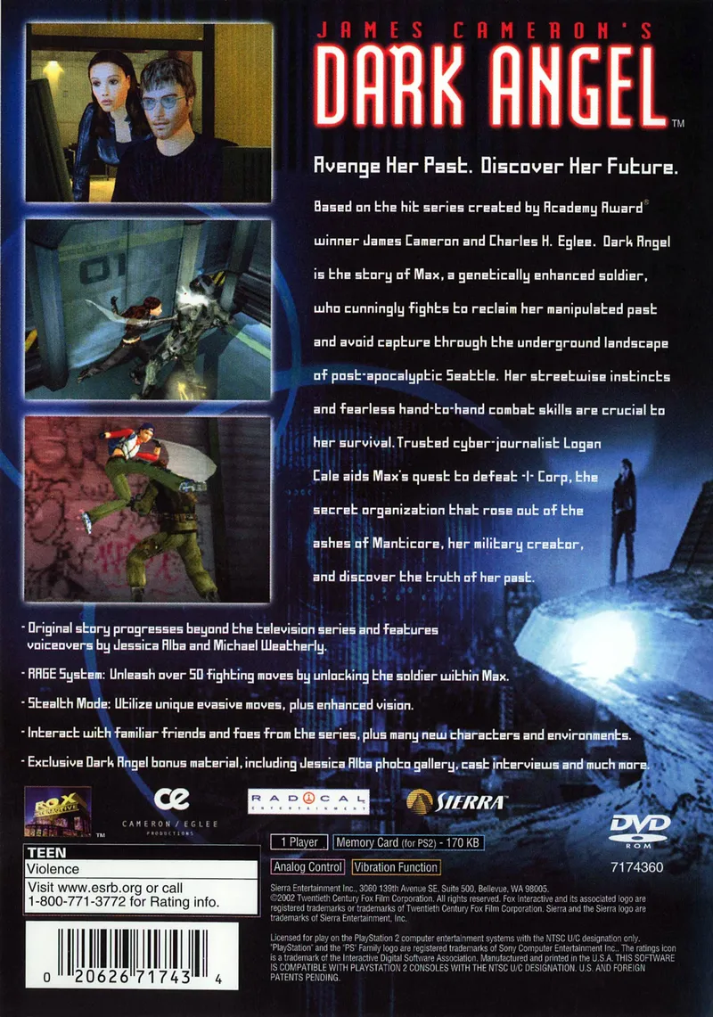 James Cameron's Dark Angel box back