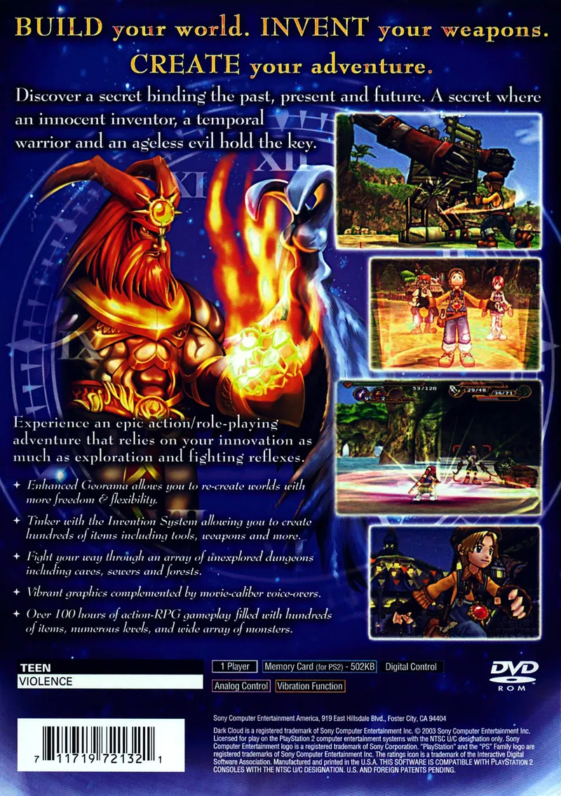 Dark Cloud 2 box back