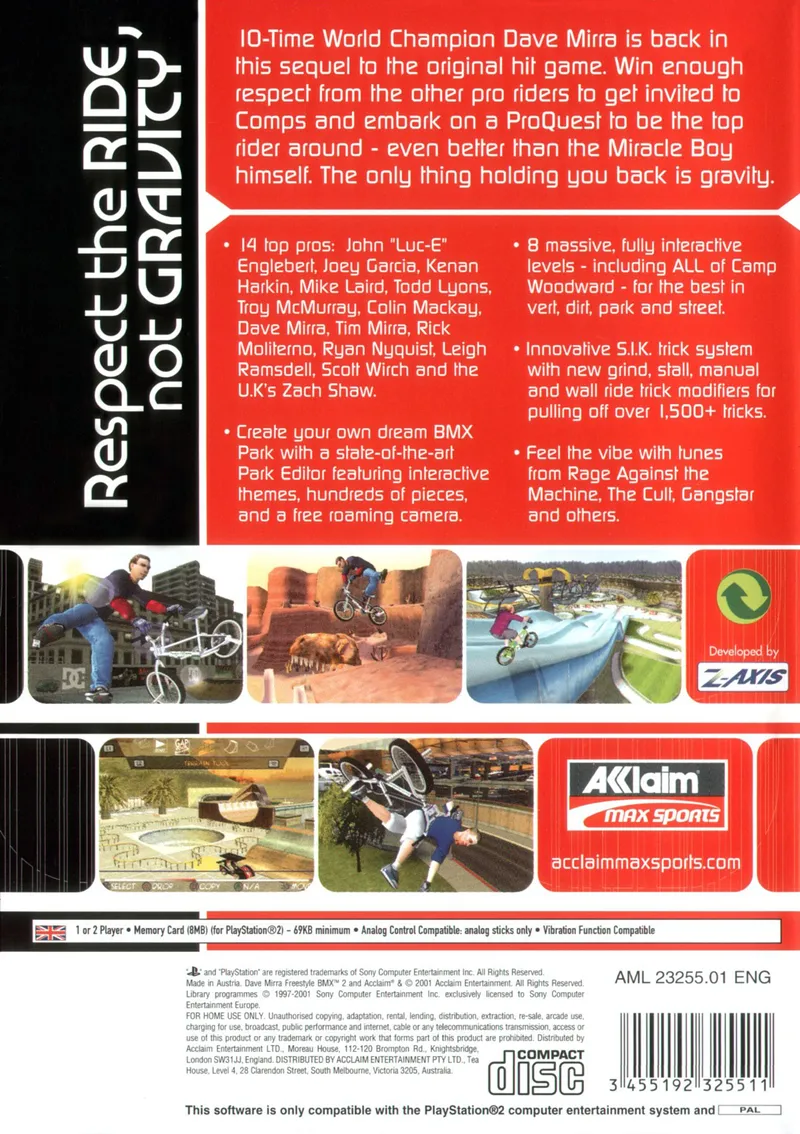 Dave Mirra Freestyle BMX 2 box back