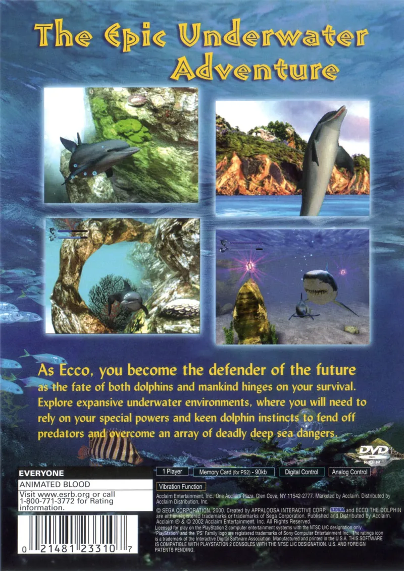 Ecco the Dolphin: Defender of the Future box back