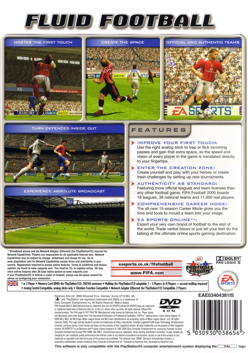 FIFA Soccer 2005 box back