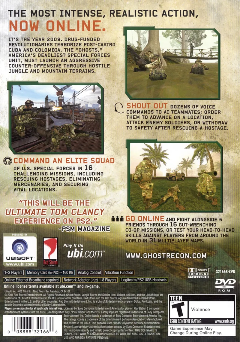 Tom Clancy's Ghost Recon: Jungle Storm box back