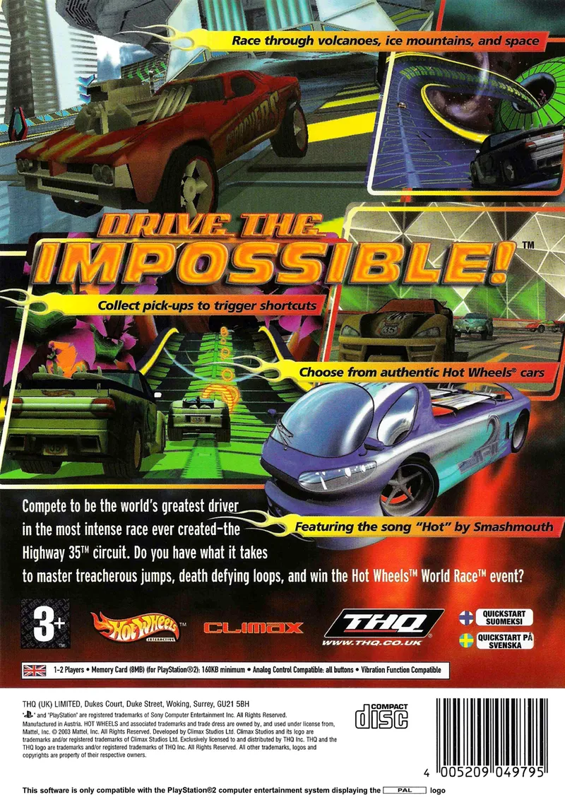 Hot Wheels: World Race box back