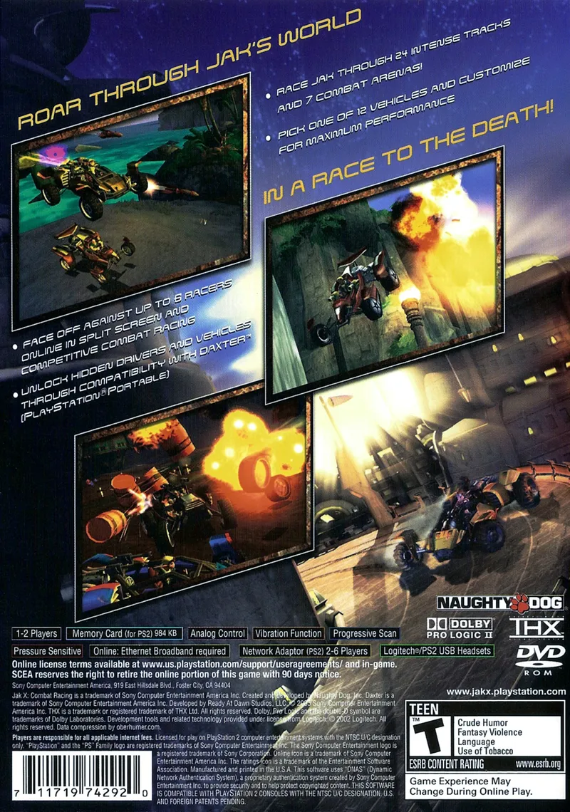 Jak X: Combat Racing box back