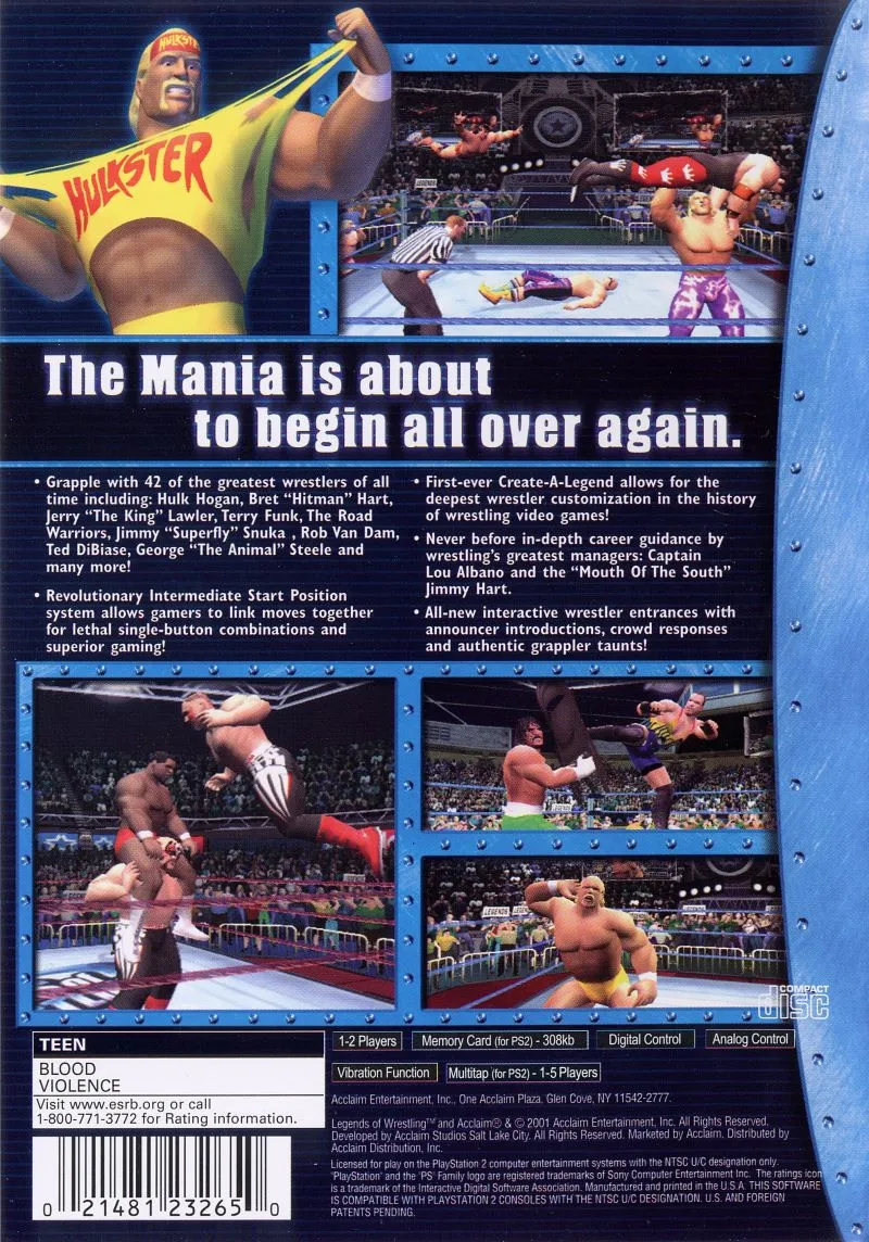 Legends of Wrestling box back
