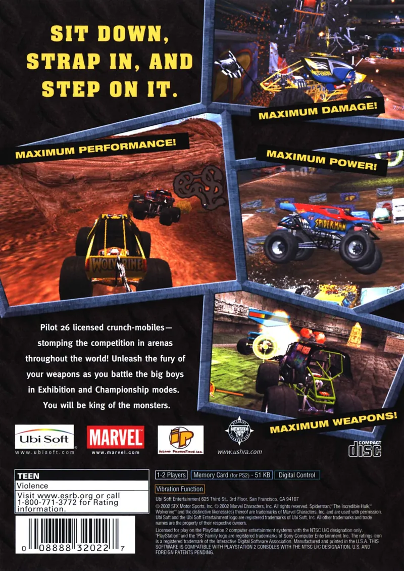 Monster Jam: Maximum Destruction box back