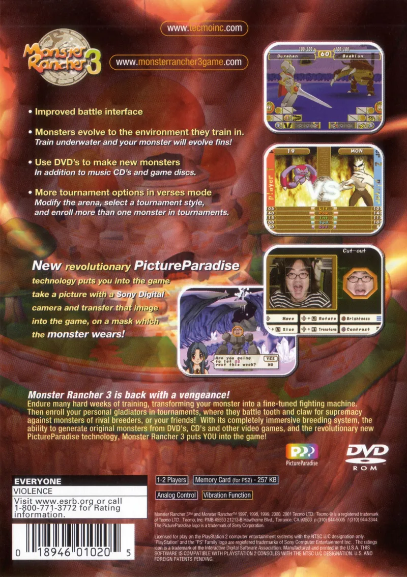 Monster Rancher 3 box back