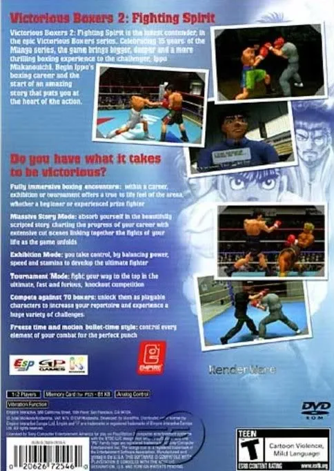 Victorious Boxers 2: Fighting Spirit box back