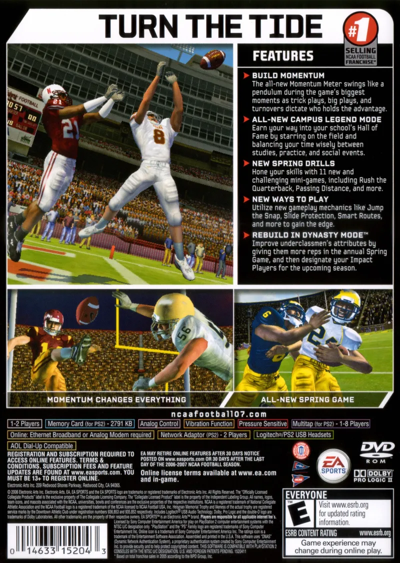 NCAA Football 07 box back