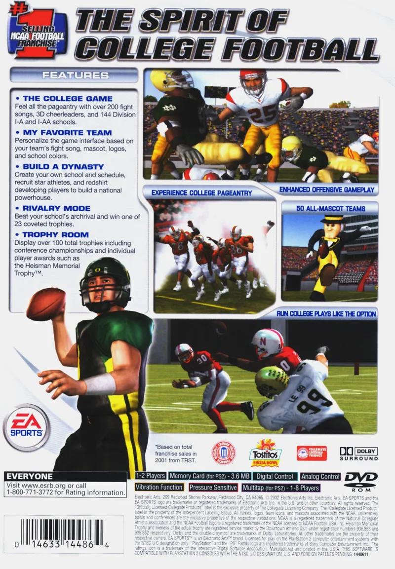 NCAA Football 2003 box back