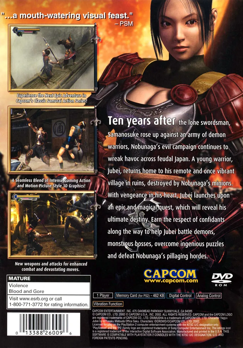 Onimusha 2: Samurai's Destiny box back