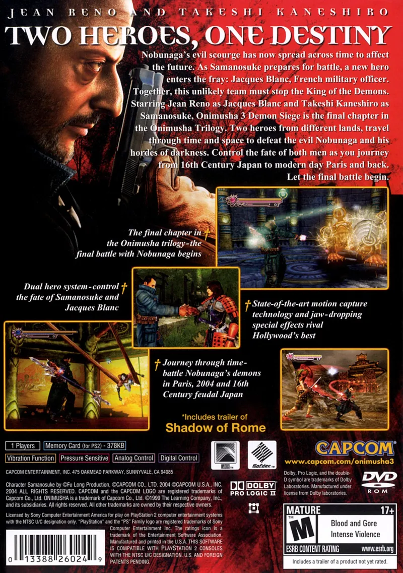 Onimusha 3: Demon Siege box back