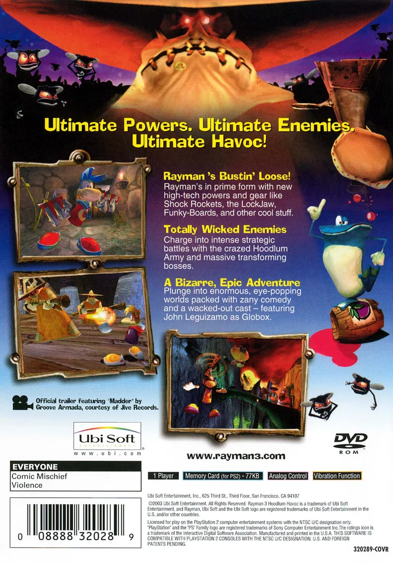 Rayman 3: Hoodlum Havoc box back