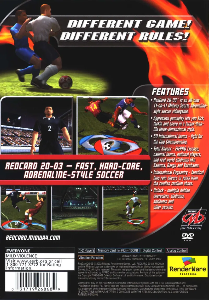 Red Card 2003 box back
