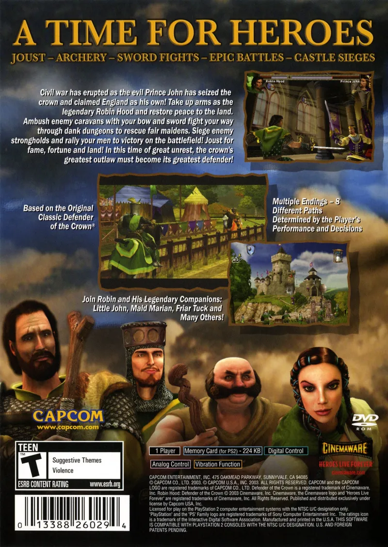Robin Hood: Defender of the Crown box back