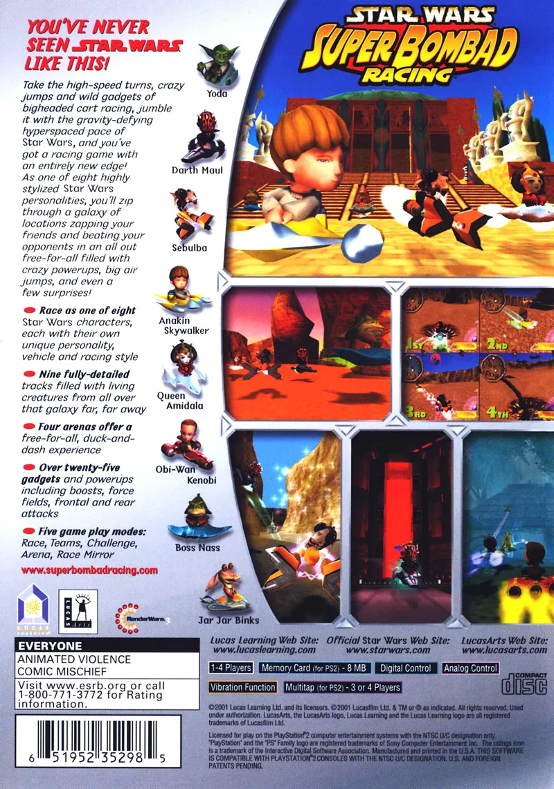 Star Wars: Super Bombad Racing box back