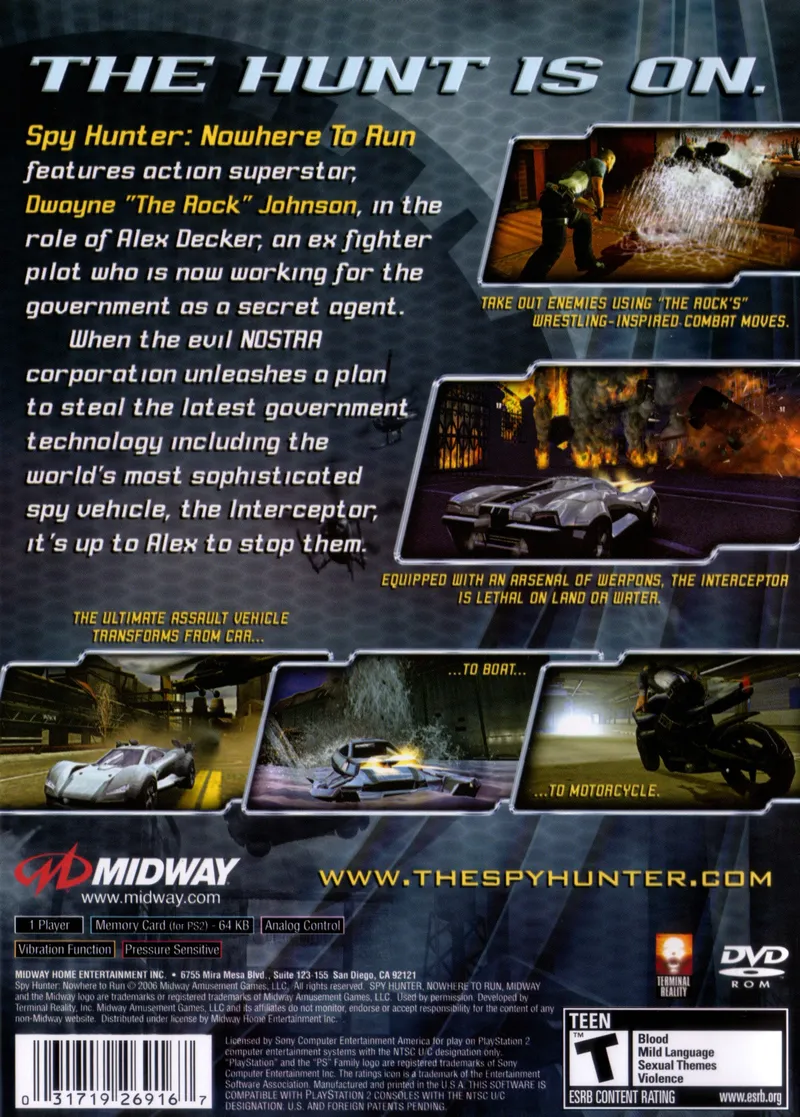 SpyHunter: Nowhere to Run box back