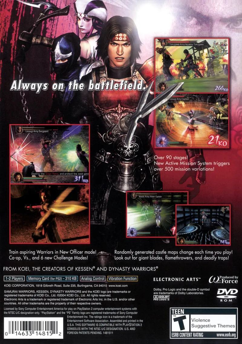 Samurai Warriors box back