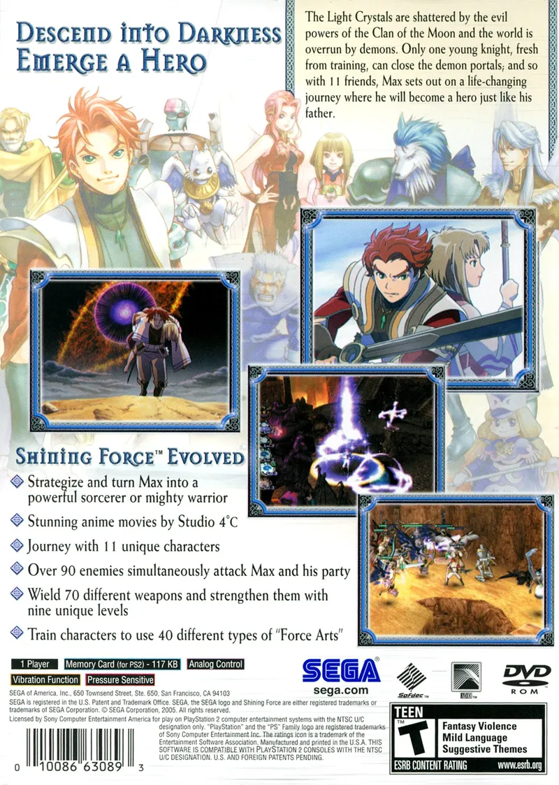 Shining Force Neo box back
