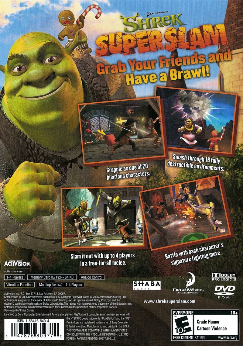 Shrek Super Slam box back